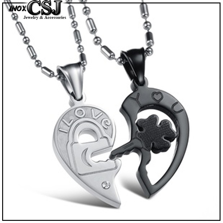 DÂY CHUYỀN CẶP INOX TRÁI TIM I LOVE YOU MC118 - siêu đẹpchuẩn thời trang