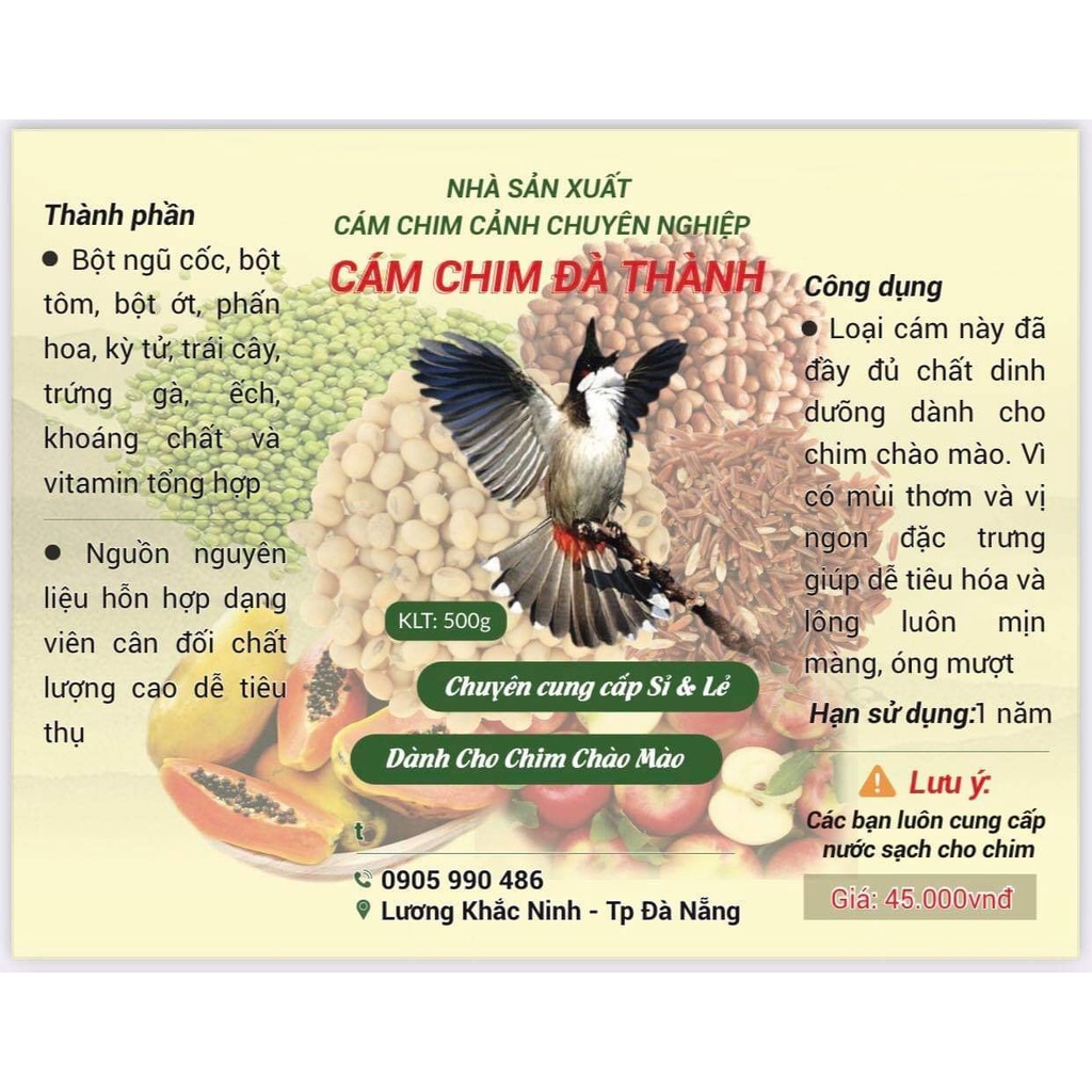 Cám Chào Mào Đà Thành 500gr - Cám Đà Thành Chào Mào Cao Cấp