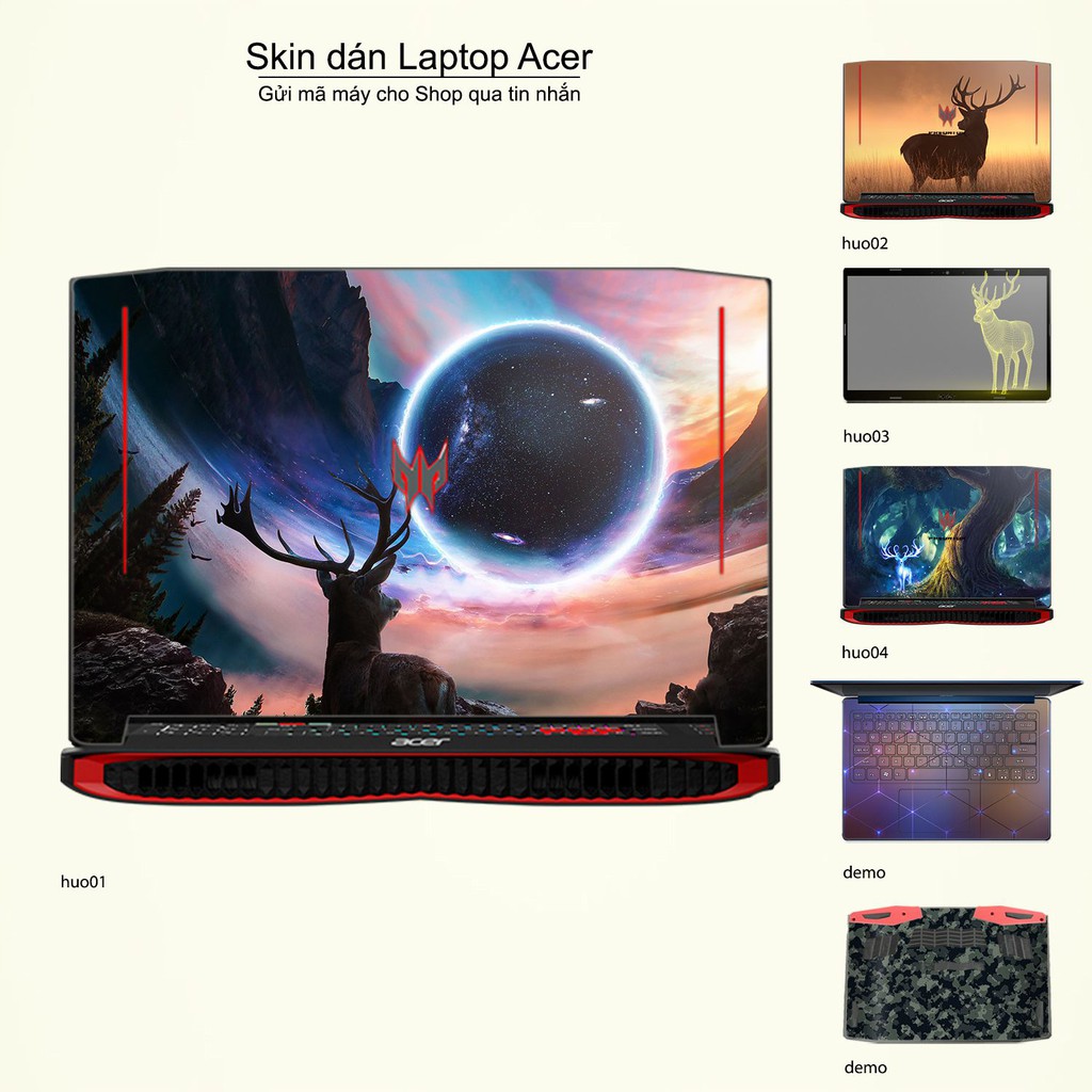 Skin dán Laptop Acer in hình Con hươu (inbox mã máy cho Shop)