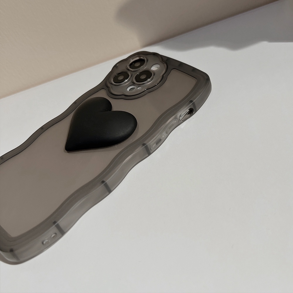 Ốp Điện Thoại Dẻo Họa Tiết Trái Tim 3D Dễ Thương Chống Sốc Cho iPhone 13 12 11 Pro XS Max X XR 7 8 plus