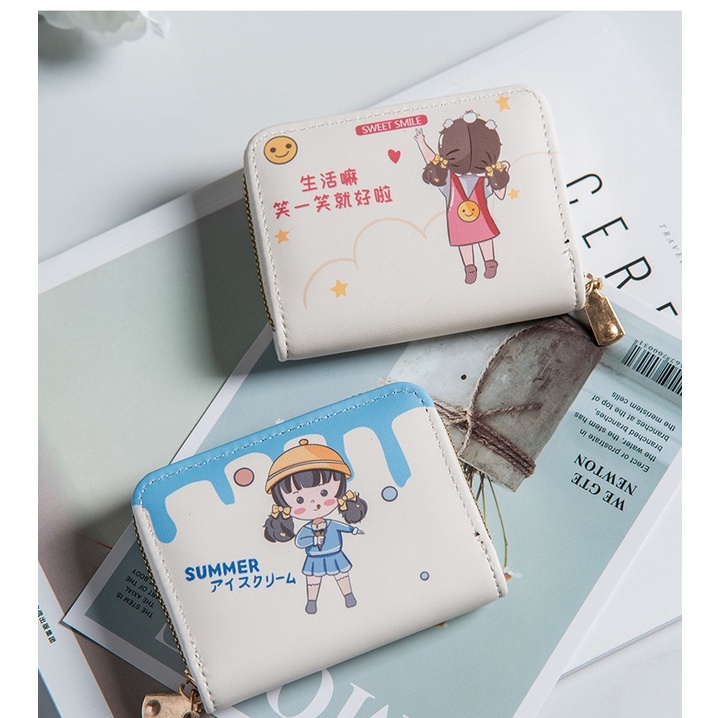 Ví ngắn cô gái Chibi 4 mùa siêu cute nhiều màu