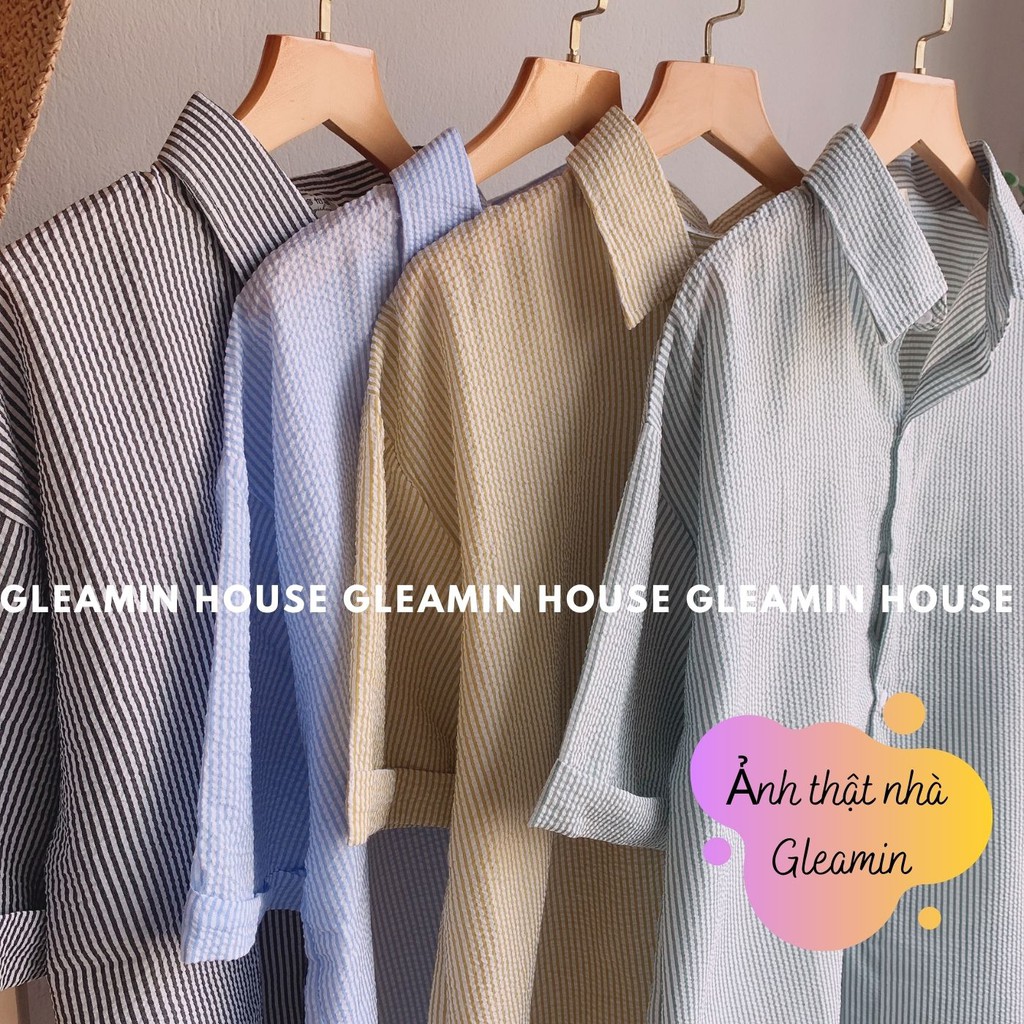 ( Video/ảnh thật ) Áo sơ mi nữ KẺ SỌC cộc tay cổ đức - Áo sơ mi nữ kẻ ngắn tay, đủ 4 màu [HÀNG QUẢNG CHÂU LOẠI 1] | BigBuy360 - bigbuy360.vn