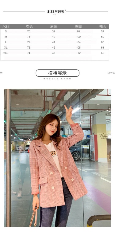 Ảnh thật/Order: Áo khoác Blazer kẻ Hồng cúc trắng Korea | BigBuy360 - bigbuy360.vn