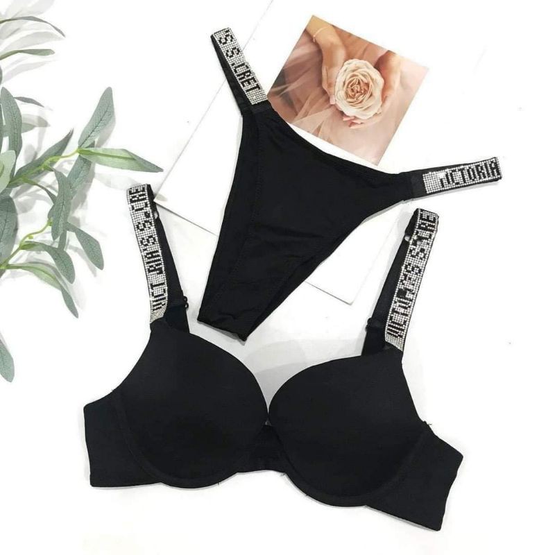 bộ lót Victoria's đính đá nâng ngực-set bộ trơn nâng ngực | BigBuy360 - bigbuy360.vn
