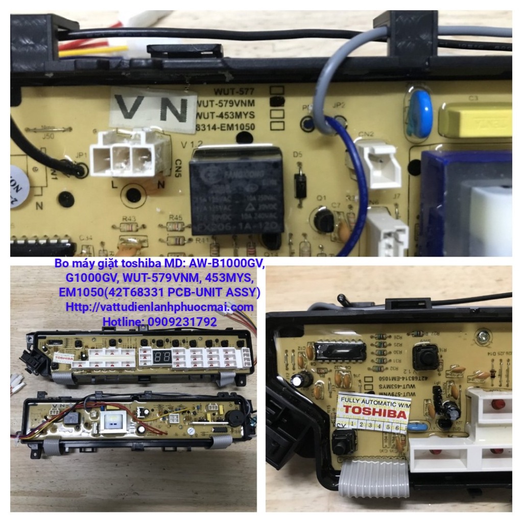 BO MÁY GIẶT TOSHIBA MD : AW - B1000GV, G1000GV, WUT-579VNM, 453MYS, EM1050, 42T68331 PHƯỚC MÃI