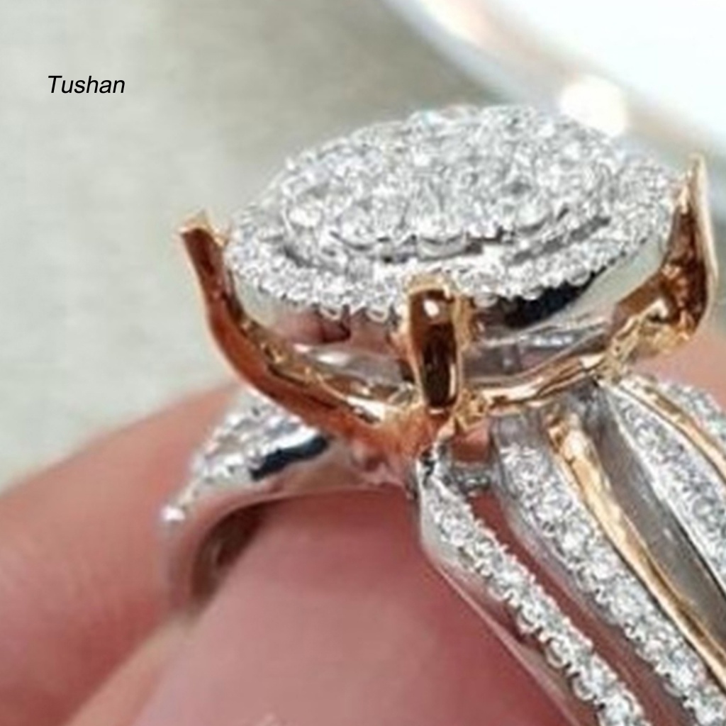 Nhẫn Đính Hôn Đính Đá Zircon Dành Cho Nữ