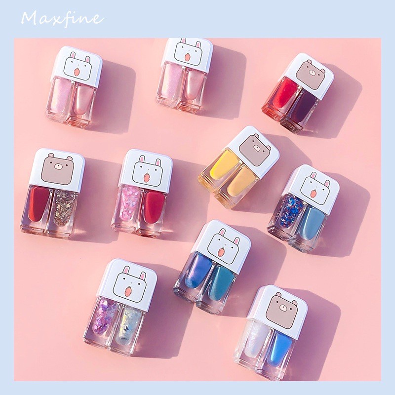 Sơn móng tay nails 2 màu nhanh khô lấp lánh