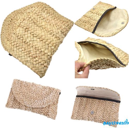 Túi cói đeo chéo phong cách bohemian thanh lịch dành cho nữ