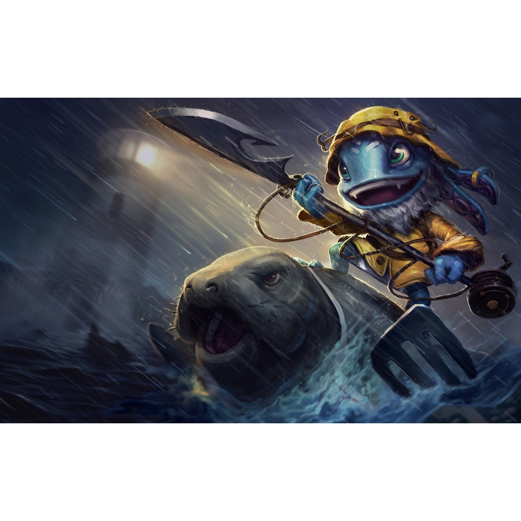 Poster A3, A4, A5 dán tường League of Legends, decal trang trí có keo FIZZ - Mẫu 1, nhận in theo yêu cầu