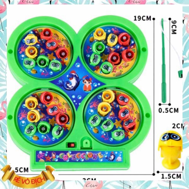 FREESHIP- Đồ chơi câu cá nam châm 4 hồ dùng pin có nhạc