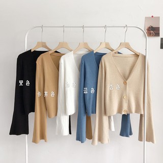 Áo khoác len lửng cổ tim dài tay phong cách thanh lịch dành cho nữ