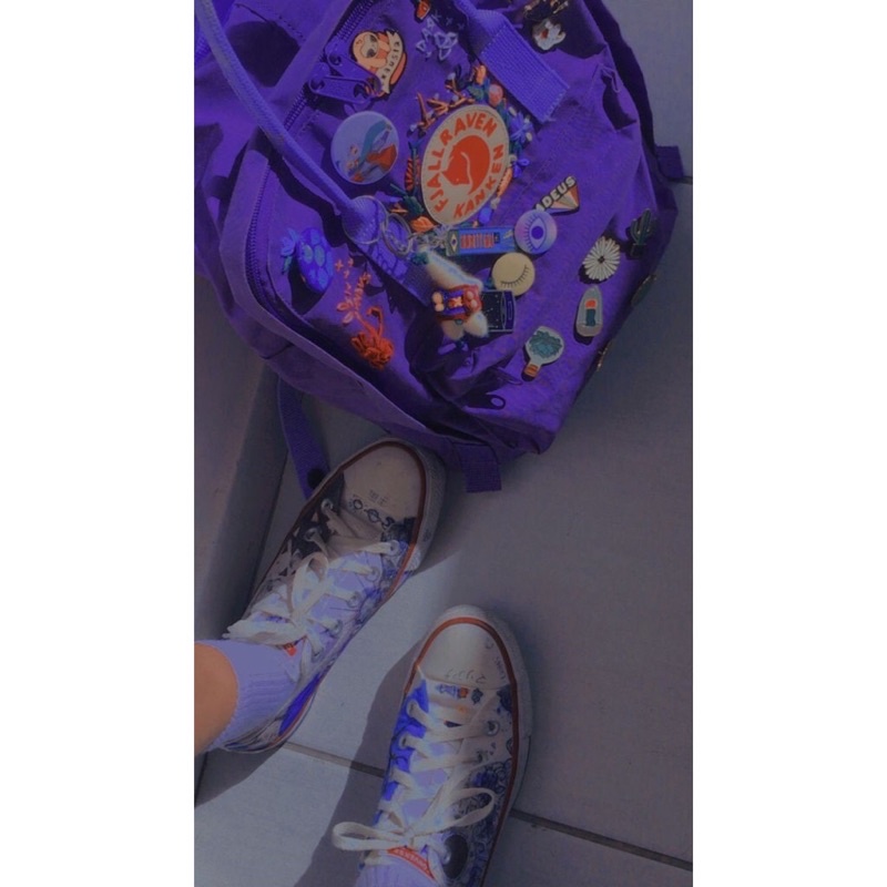 Balo kanken tím đậm size classic