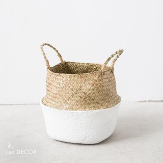 Giỏ cói cao cấp trồng cây (full size) Lan Decor