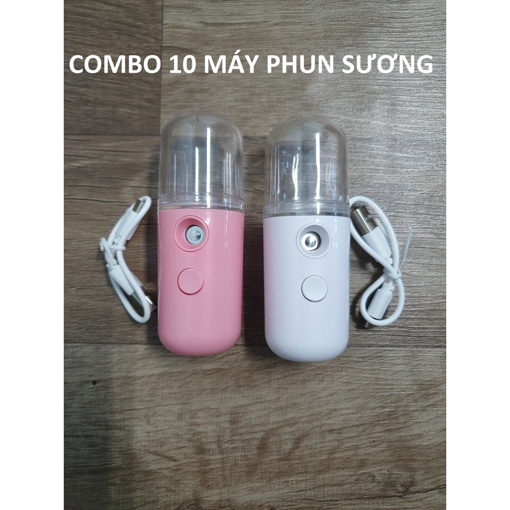 Combo 10 máy xông mặt xịt khoáng nano mini phun sương dưỡng da sạc điện