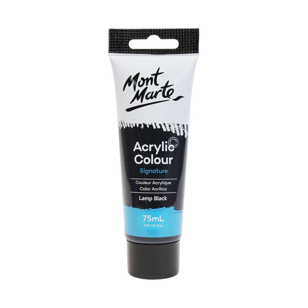 Màu Acrylic Mont Marte 75ml - Lamp Black - Acrylic Colour Paint Signature 75ml (2.54oz) - MSCH7532