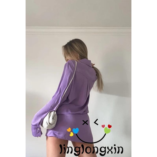 Linglongxi2-đầm Xẻ Tà Phối Nút Màu Trơn Thanh Lịch Dành Cho Nữ