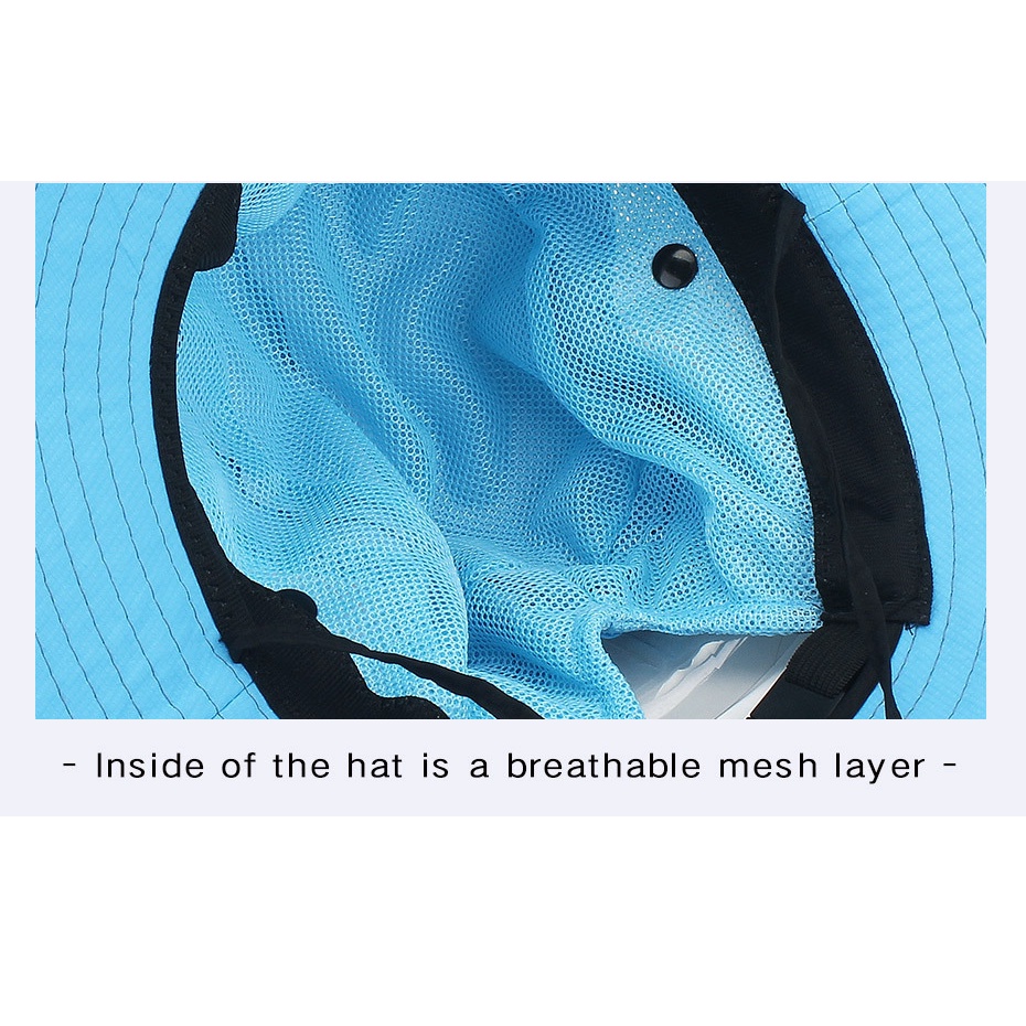 New Unisex Summer and Autumn Sun Protection Hoodie Breathable Sunshade Mesh Big Hat Foldable Fisherman Hat Outdoor Climbing Hat