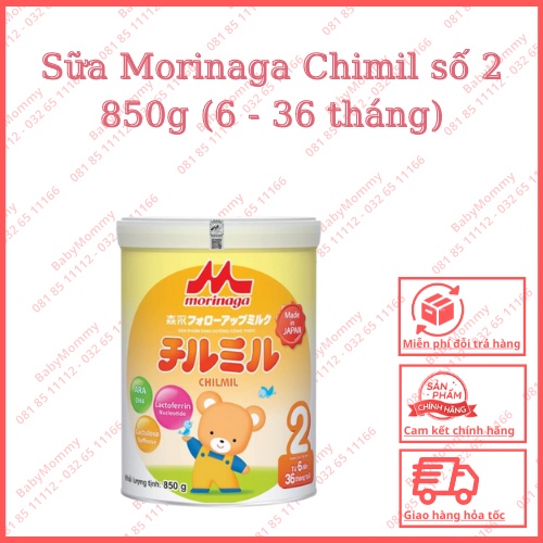 Sữa Morinaga Chimil số 2 850g (6 - 36 tháng)
