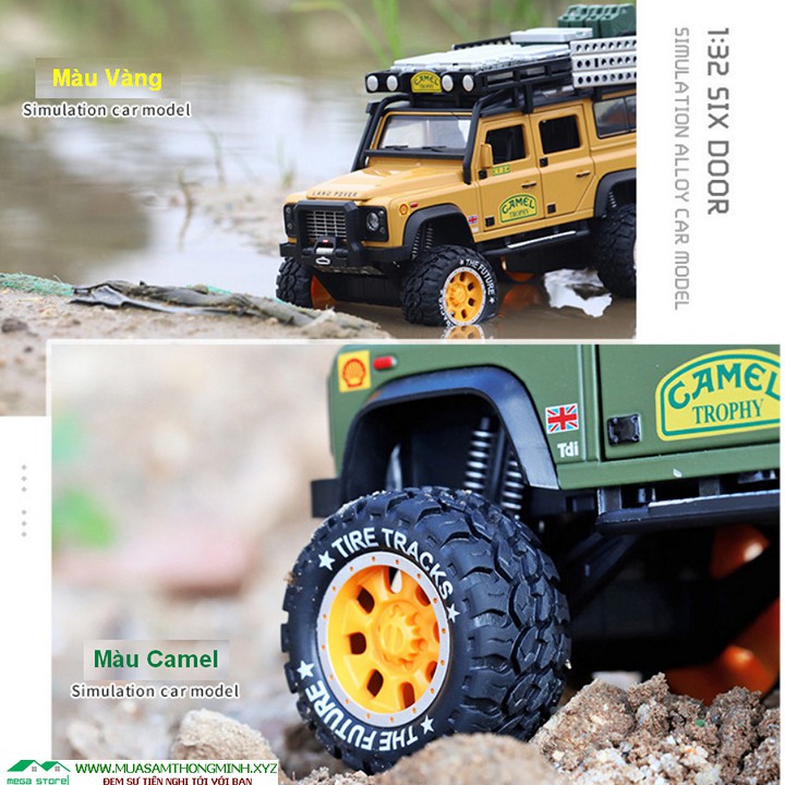 Xe Mô Hình Land Rover Defender – Off Road 4x4 Car Bằng Kim Loại – Tỷ Lệ 1:28