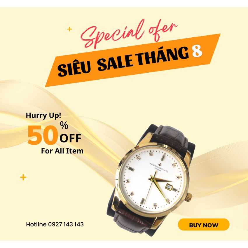 Đồng Hồ Nam dây da VA01 Dây Da Nâu Cao Cấp Mặt Kính Chống Xước, Chống Nước BH Hãng 12 Tháng
