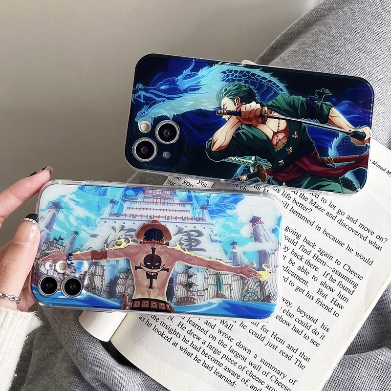 Ốp Điện Thoại Trong Suốt Họa Tiết One Piece Zoro ACE Chất Lượng Cao Cho iPhone 14 13 12 11 Pro Max 11