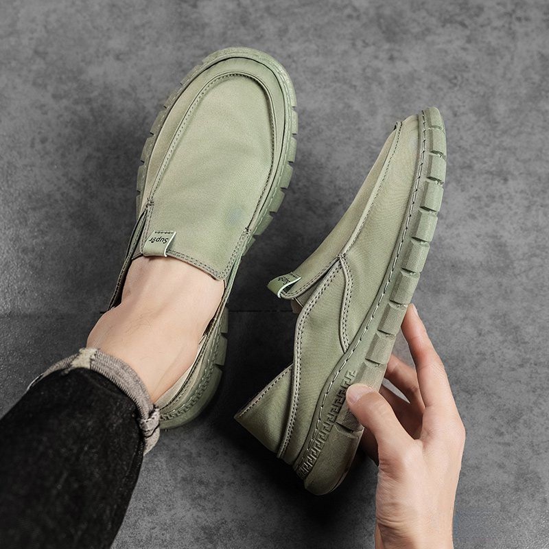 【Hàng Có Sẵn】 Flash Giày Lười Canvas Nhẹ Cho Nam Ngày Hè Ngoài Trời39-44 GLZh
