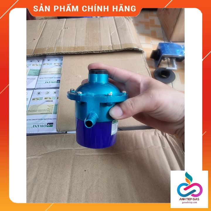 Van điều áp gas đồng hồ đo lượng gas trong bình owani+giây bọc inox chống cháy
