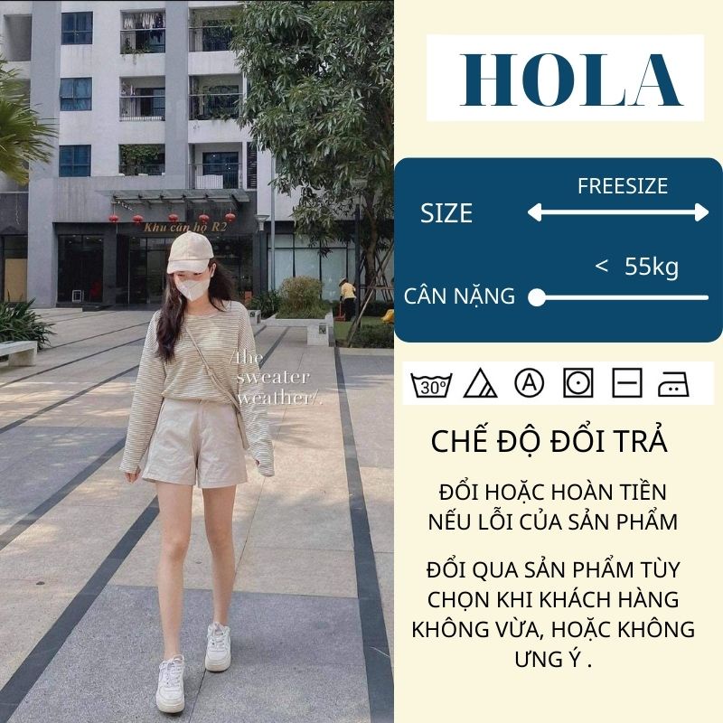 Bộ quần áo nữ thu đông kẻ ngang quần đùi cá tính ulzzang MYLADY