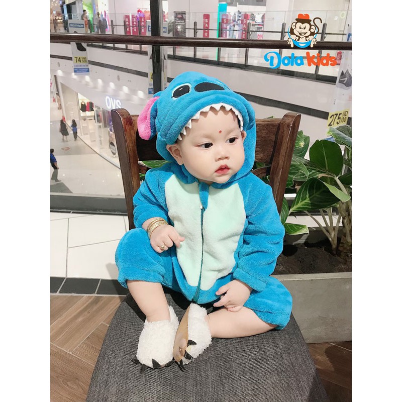 Quần áo trẻ em hình Stich chất liệu lông cừu cho bé từ 4-17kg