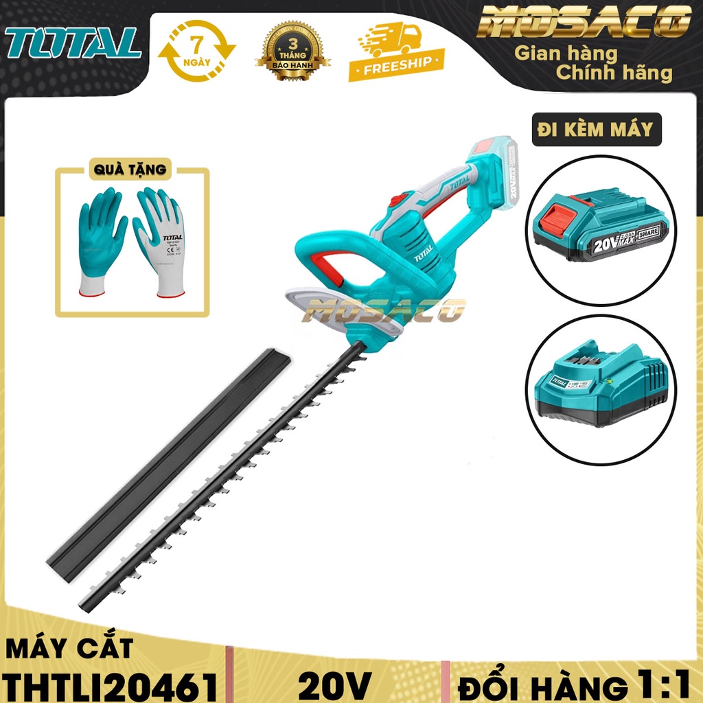 Máy cắt cành hàng rào dùng pin 20V (chỉ thân máy) Total THTLI20461 Máy cắt tốc độ tối đa 1400 vòng/phút- MOSACO