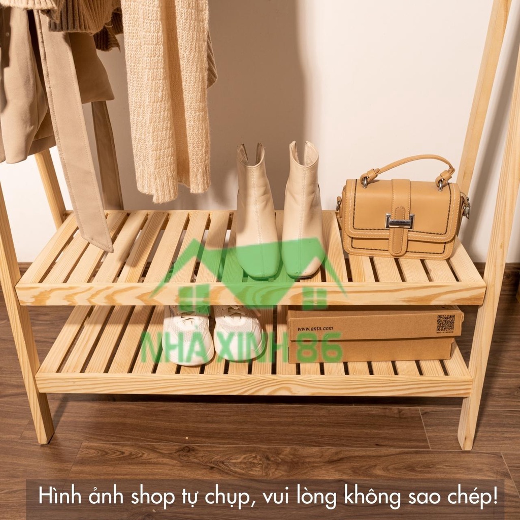 Kệ treo quần áo chữ A gỗ thông - Giá treo quần áo chữ A sang trọng, trẻ trung, thiết kệ phong cách hàn quốc