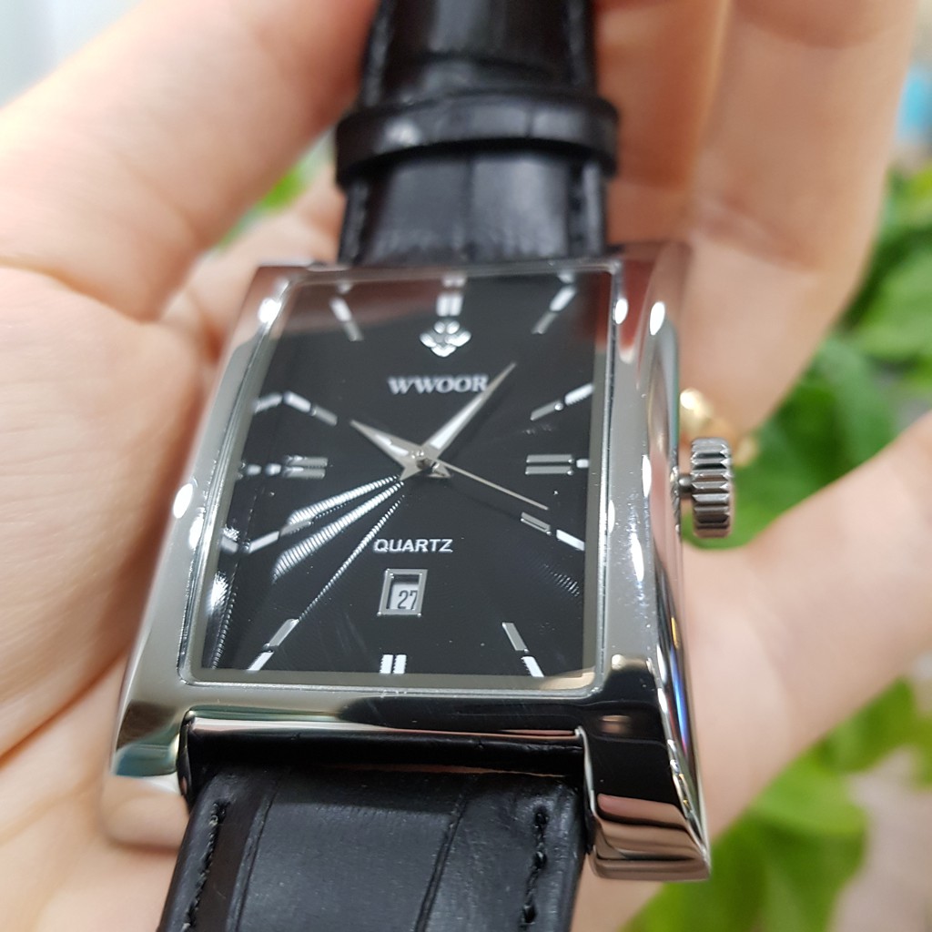Đồng Hồ Nam Mặt Vuông Chống Nước Chống Xước Chính Hãng WWOOR Tony Watch 68