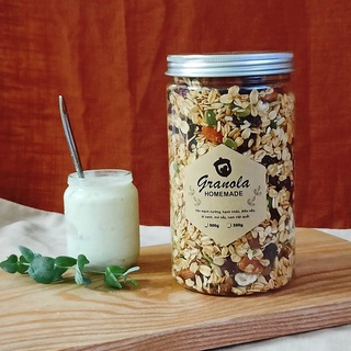 Ngũ cốc Granola Homemade Nhiều Hạt Quả Sấy - Giảm Cân, Ăn Kiêng, Dinh Dưỡng Buổi Sáng 500g