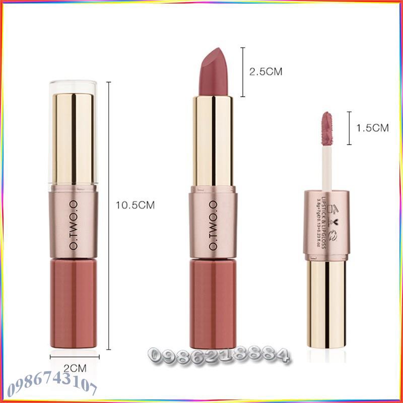 Thỏi son kem hỗn hợp O.TWO.O 2 in 1 Matte Lipstick & Liquid Lipstick ALL1 | BigBuy360 - bigbuy360.vn