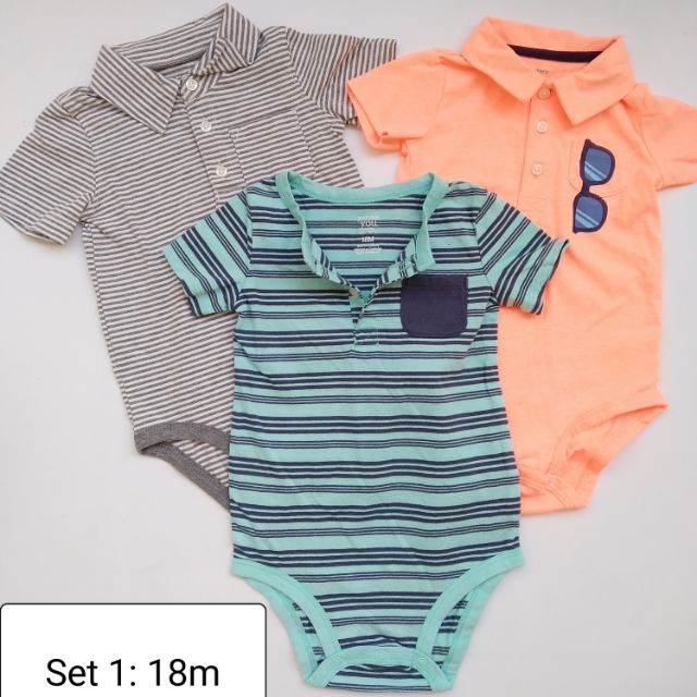 Combo 3 bodysuit Carter's xuất khẩu bé trai & bé gái