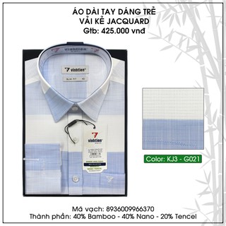 Áo Sơ Mi Tay Dài Bamboo Dáng SlimFit Vĩnh Tiến G021