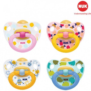 (Chính hãng) Bộ 2 ti giả NUK cao su Happykids 0-6m , 6-18m