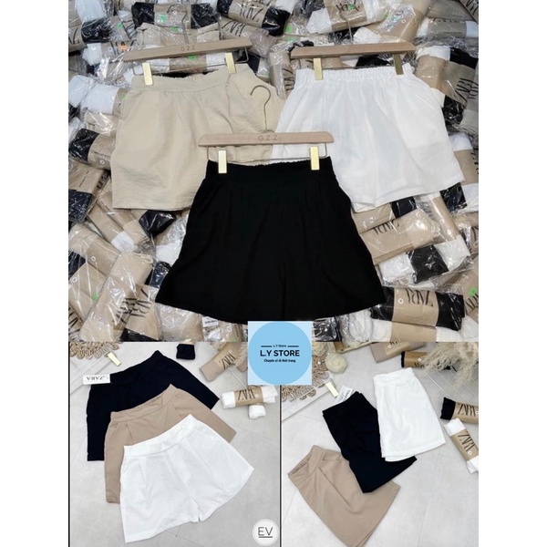 Quần Short Đũi Trơn ZR L.Y Store Nữ  🌸 Shorts đùi ống rộng cạp chun basic màu ĐEN | TRẮNG | BE Ulzzang 🌸