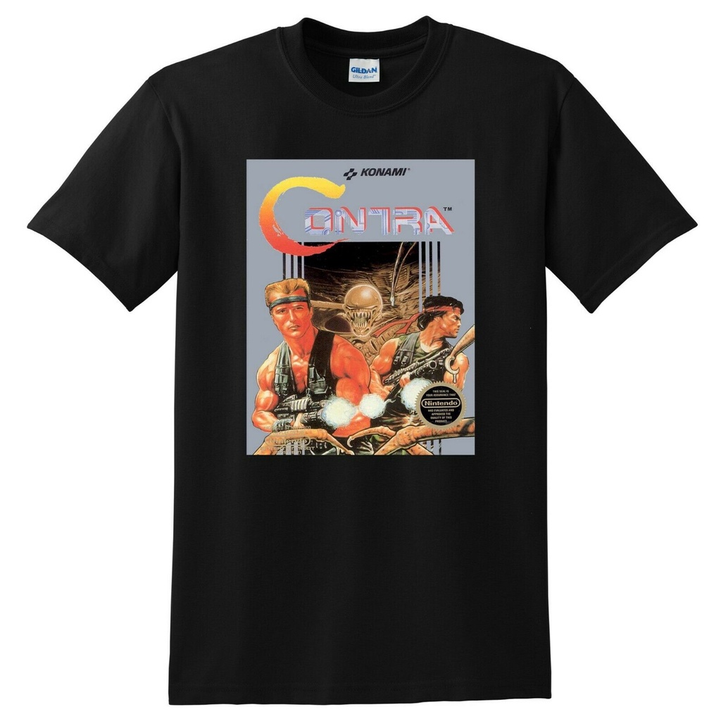 Contra Nintendo Nes Video Game Cover Poster Tee