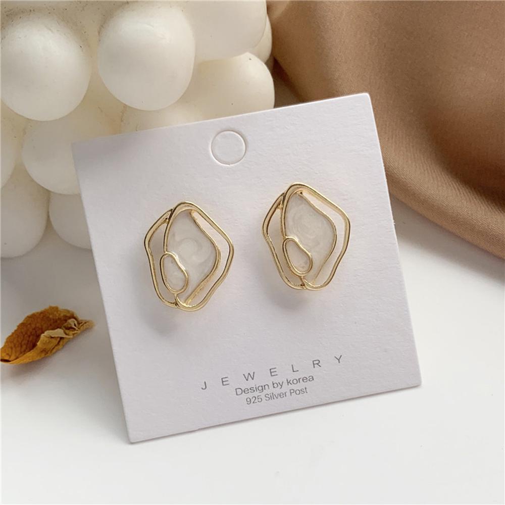Khuyên Tai S925 Kiểu Hình Học Không Đều/Nhiều Màu Thời Trang Dành Cho Nữ
