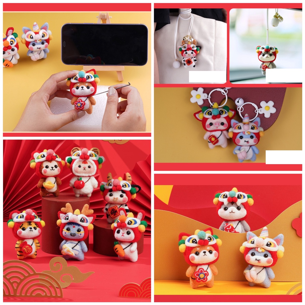 Len Chọc Handmade, Bộ Kit Len Chọc 12 Con Giáp May Mắn