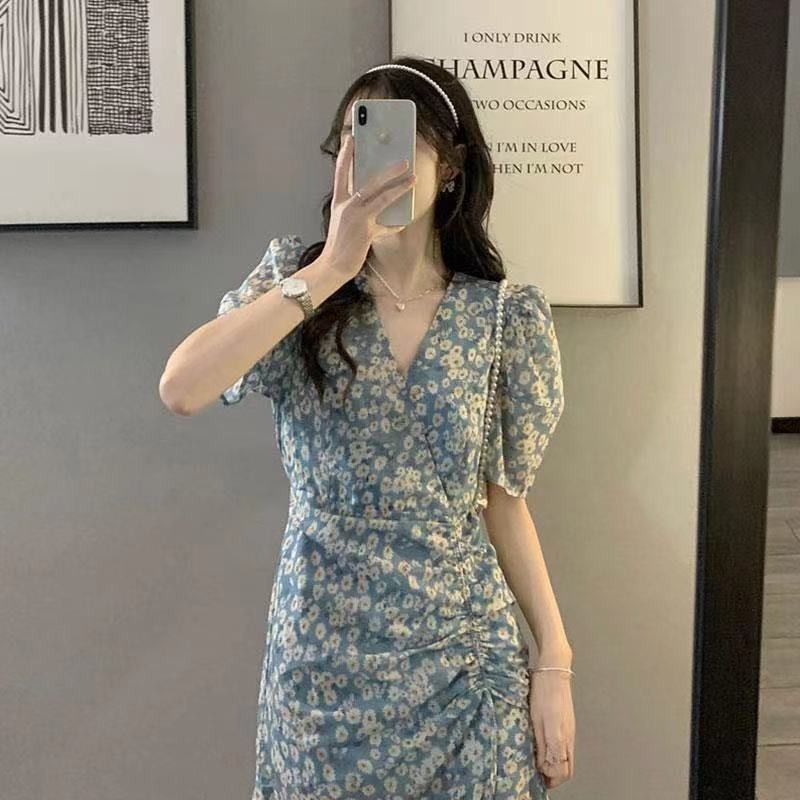 Đầm hoa ZHELIHANGFEI xẻ tà gợi cảm dành cho nữ