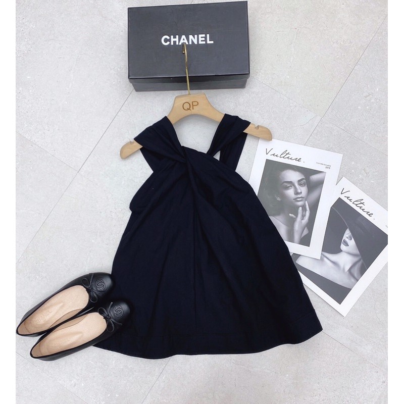 Áo 2 dây xoắn cổ yếm Đen -Nâu | BigBuy360 - bigbuy360.vn