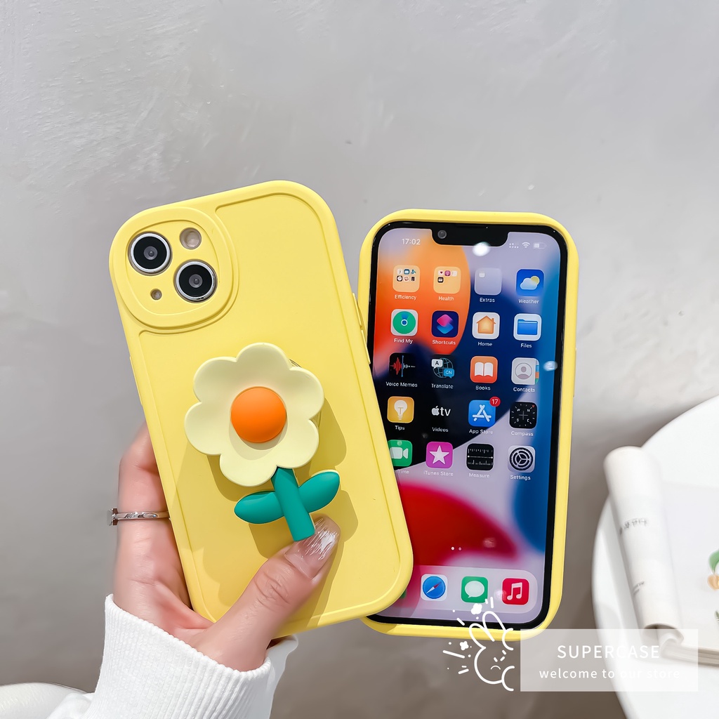 Ốp Điện Thoại TPU Dẻo Họa Tiết Hoa Tulip Kèm Giá Đỡ Cho Xiaomi Mi 12 12X 11 10T Lite Redmi K50 K40 K30 Ultra Note 10 5G 9T 8 Pro