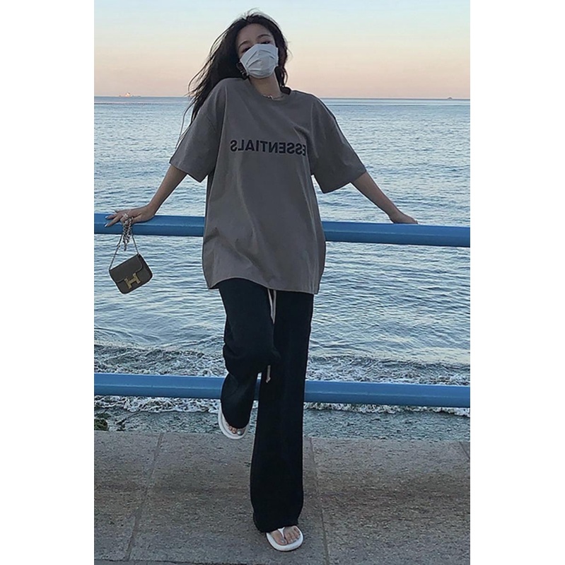 NRVP Áo thun tay ngắn cổ tròn 100% cotton thời trang phong cách Hàn Quốc cho nữ