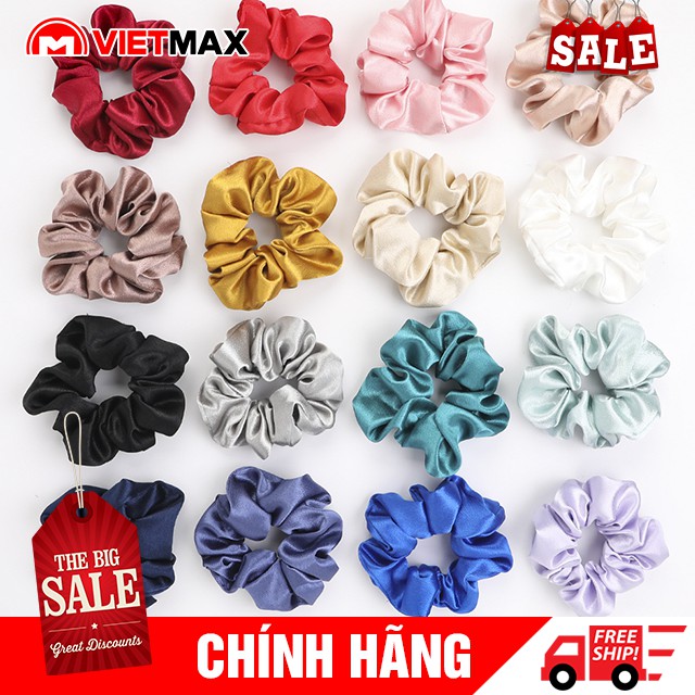 [GIÁ BẢN SỈ] Dây Cột Tóc Vải Scrunchies - Dây Buộc Tóc Vải Phi Bóng Trơn Nhiều Màu Thời Trang