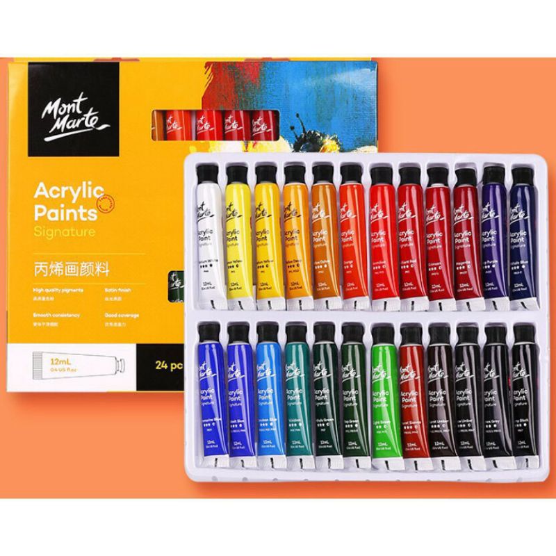 Màu acrylic Mont Marte 12/18/24 màu vẽ vải, giày, quần áo