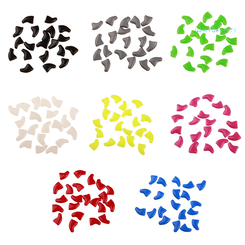 Set 20 Móng Vuốt Mèo Bằng Nhựa Mềm Nhiều Màu Kèm Keo Dán