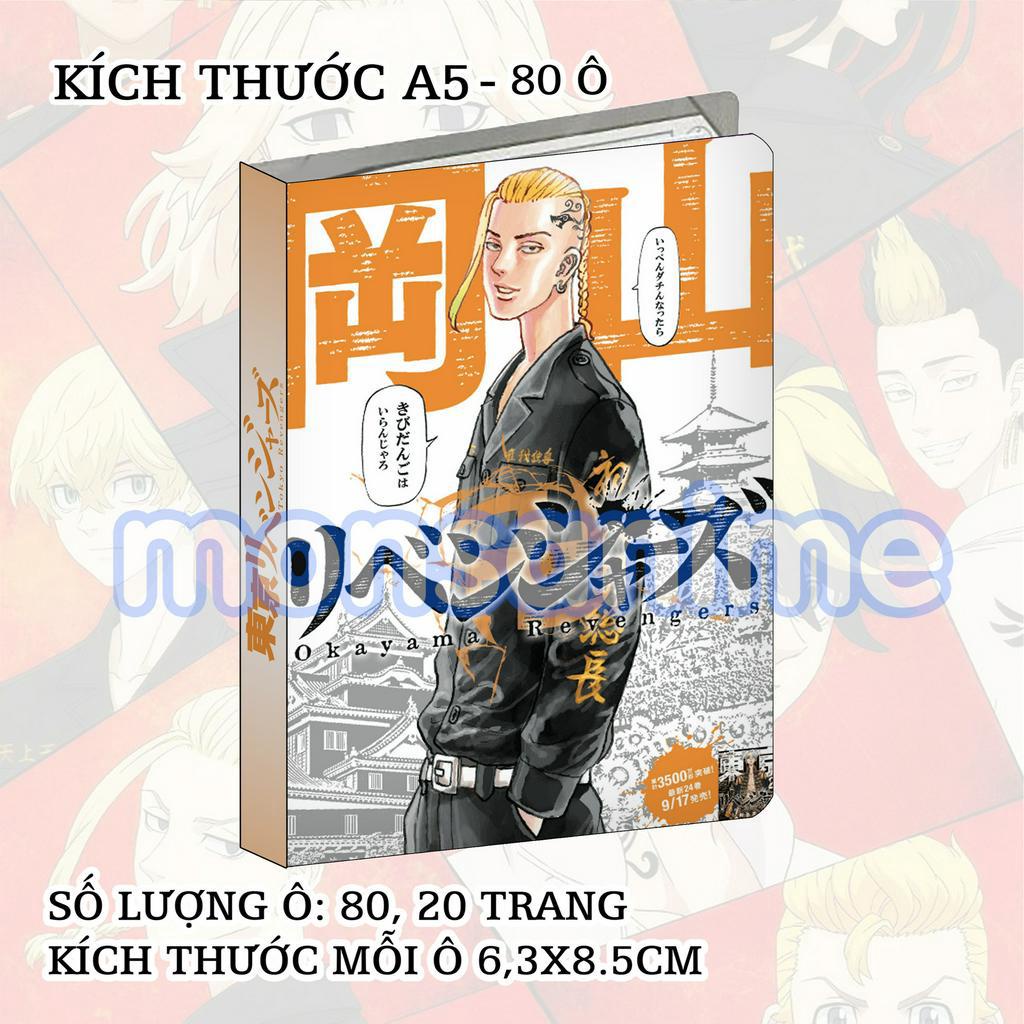Album A5 đựng card các nhân vật Tokyo Revengers Kịch trường của Takemichi 80 ô sổ binder manga anime sưu tập
