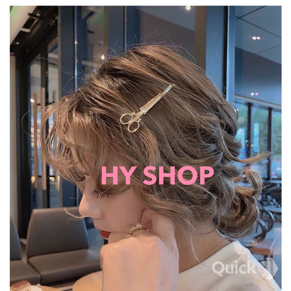 kẹp tóc hình kim băng và cây kéo